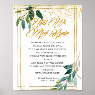 Eucalyptus Gold Funeral Poem Sign