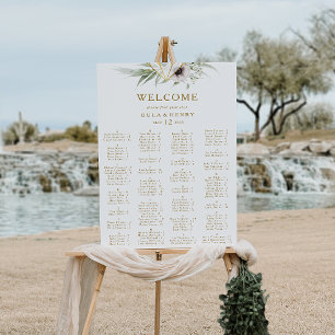Eucalyptus Gold Geometric Alphabetical Seating Poster