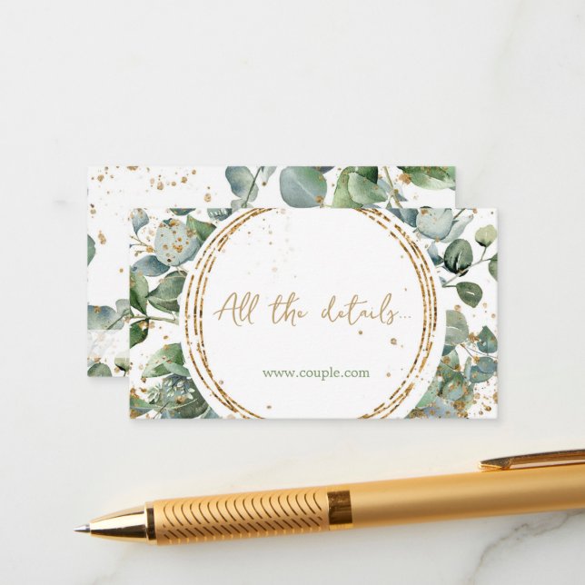 Eucalyptus gold glitter Code 02_b all the details Enclosure Card (Front/Back In Situ)