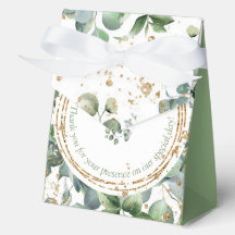 Eucalyptus Gold Glitter green Favour box 2