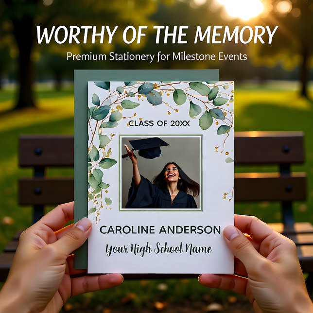 Eucalyptus Gold Grad Announcement Card (Creator Uploaded)