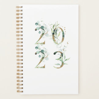 Eucalyptus Gold Greenery 2023 Elegant Chic Agenda