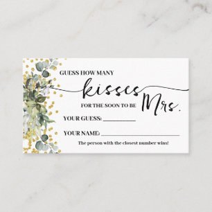Eucalyptus Gold How many Kisses for Mrs Game Card