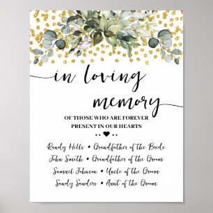 Eucalyptus Gold In Loving Memory Remembrance Poster