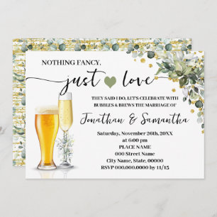 Eucalyptus Gold Nothing Fancy Just Love Elopement Invitation