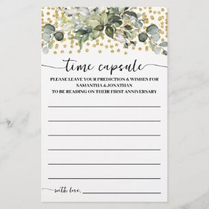 Eucalyptus Gold Time Capsule Advice Game Card