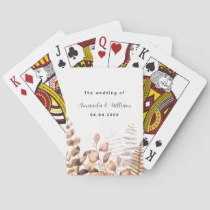 Eucalyptus golden woodland fern names fall wedding playing cards
