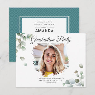 Eucalyptus Graduation 2022 Botanical Greenery Grad Invitation