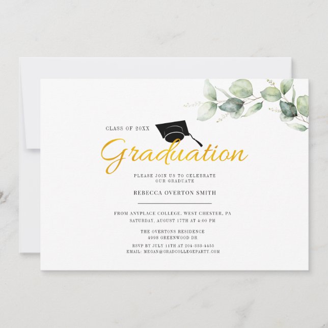 Eucalyptus Graduation 2024 Party Invitation (Front)