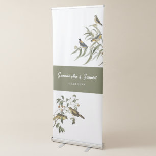 Eucalyptus Green, Birds & Greenery Wedding Retractable Banner