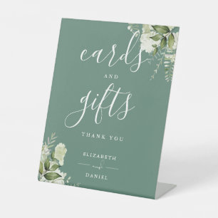 Eucalyptus Green Floral Greenery Cards And Gifts Pedestal Sign
