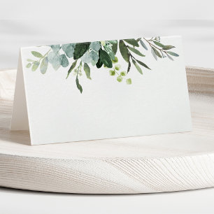 Eucalyptus Green Foliage Blank Place Card