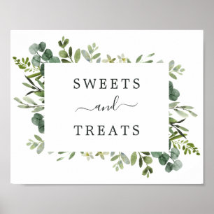Eucalyptus Green Foliage Dessert Table Sign