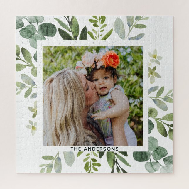 Eucalyptus Green Foliage Family Photo Square Jigsaw Puzzle (Vertical)