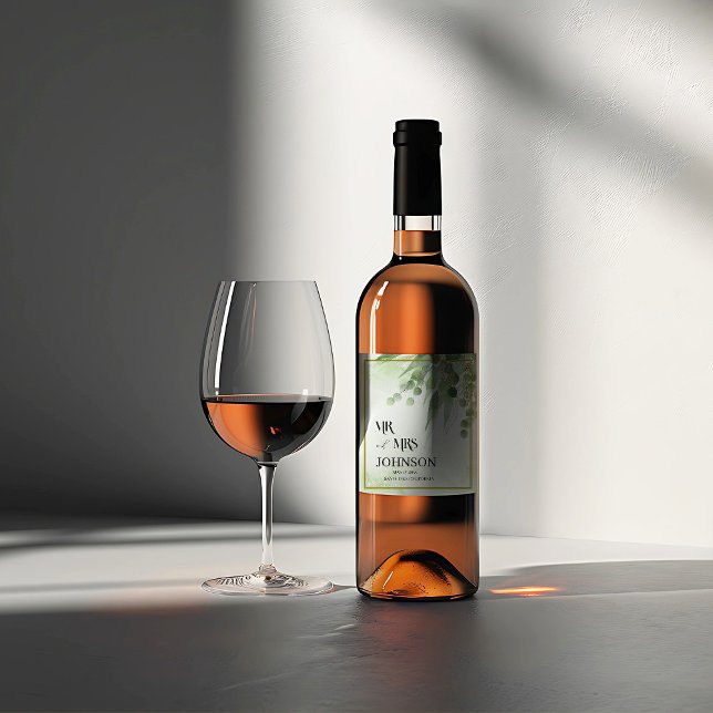 Eucalyptus Green Foliage party wine Wine Label (Creator Uploaded)