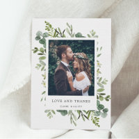 Eucalyptus Green Foliage Photo Thank You Card