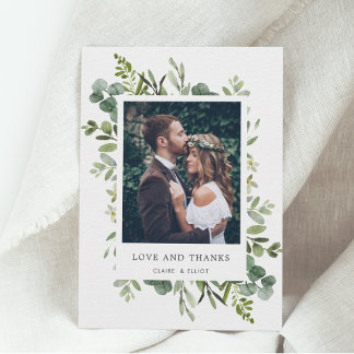 Eucalyptus Green Foliage Photo Thank You Card