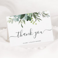 Eucalyptus Green Foliage Thank You Folded Card
