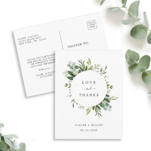 Eucalyptus Green Foliage Thank You Postcard