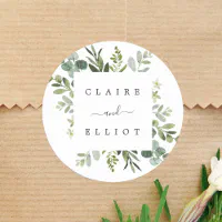 Save the Date Wedding Stickers Envelope Stickers or Labels Envelope Seal  Custom Round Circle Eucalyptus Botanical Round -  UK