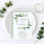Eucalyptus Green Foliage Wedding Invitation<br><div class="desc">This wedding invitation features painted watercolor eucalyptus,  green leaves and square frame. For more advanced customization of this design,  Please click the "Customize further" link.  Matching items are also available.</div>