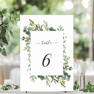 Eucalyptus Green Foliage Wedding Table Number
