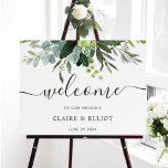 Eucalyptus Green Foliage Wedding Welcome Sign<br><div class="desc">This wedding welcome sign features painted watercolor eucalyptus and green leaves. For more advanced customisation of this design,  Please click the "Customise further" link.  Matching items are also available.</div>