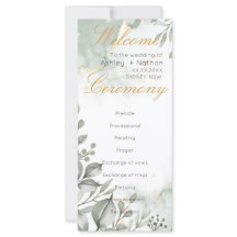 Eucalyptus green & gold watercolour Wedding