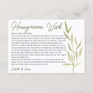 Eucalyptus Green Leaves Greenary Honeymoon Wish  Enclosure Card