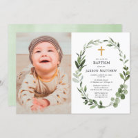 Eucalyptus green leaves simple baptism photo