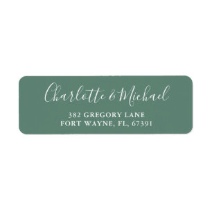 Eucalyptus Green Modern Script Return Address