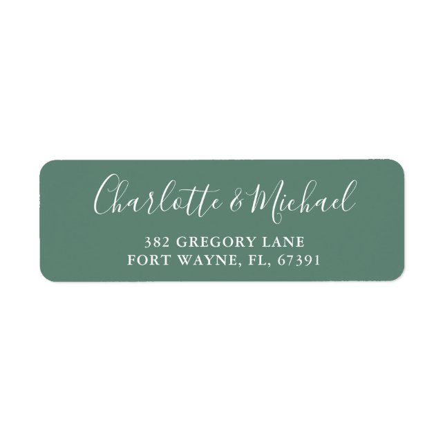 Eucalyptus Green Modern Script Return Address (Front)