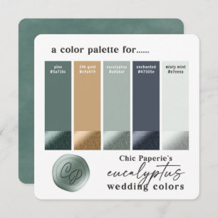 Eucalyptus Green Summer Wedding Color Palette Card