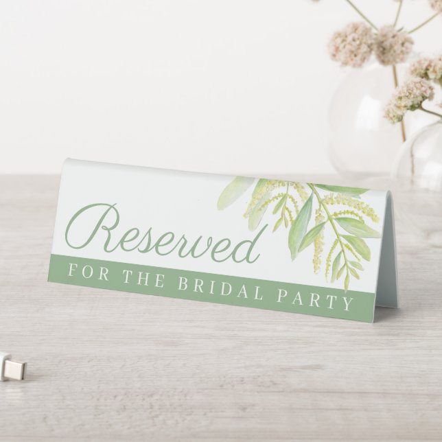 Eucalyptus green watercolor sign reserved (In SItu (Table))