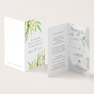 Eucalyptus green wedding details schedule map