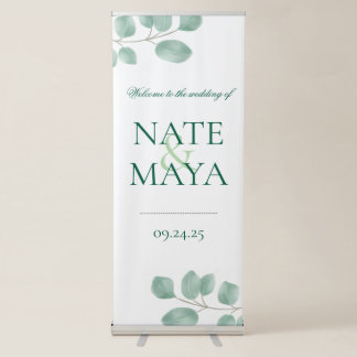 Eucalyptus Green Wedding Sign Banner Decor