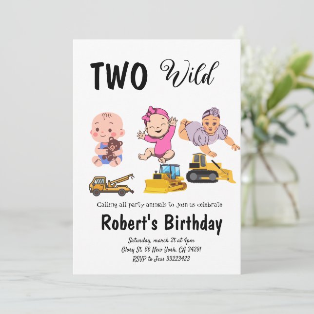 Eucalyptus greenary wedding birthaday invitation (Standing Front)