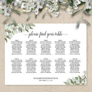Eucalyptus Greenery 10 Table Wedding Seating Chart