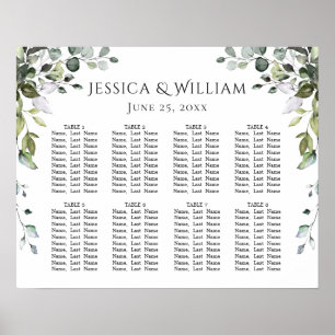 Eucalyptus Greenery 8 Tables Wedding SEATING CHART