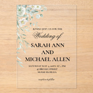 Eucalyptus Greenery Acrylic Invitation