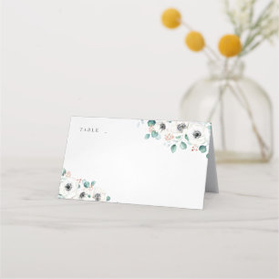 Eucalyptus Greenery anemone floral rustic wedding Place Card