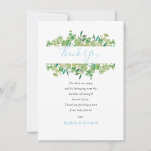 Eucalyptus Greenery Baby Boy Shower Thank You Poem