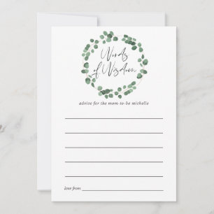 Eucalyptus Greenery Baby Shower Advice Card