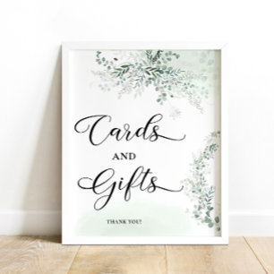 Eucalyptus Greenery Baby Shower Cards and Gifts Poster