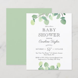 Eucalyptus Greenery Baby Shower Invitation