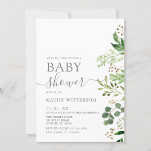 Eucalyptus Greenery Baby Shower Invitation