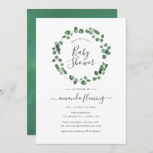 Eucalyptus Greenery Baby Shower Invitation