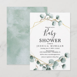 Eucalyptus Greenery Baby Shower Invitation Card