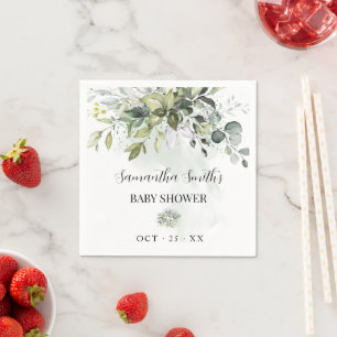 Eucalyptus Greenery Baby Shower Napkin