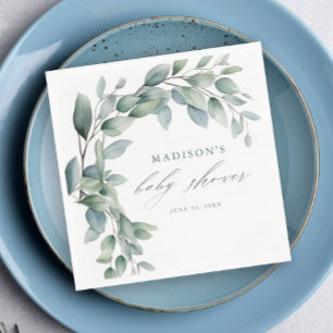Eucalyptus Greenery Baby Shower Napkin